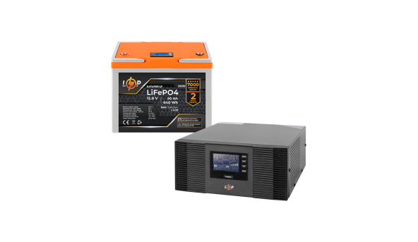 Комплект резервного живлення LogicPower B1500 + літієва (LiFePO4) батарея 640Wh