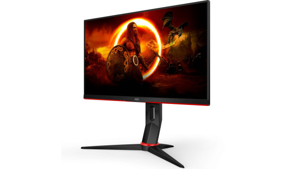 TFT 23.8" AOC Q24G2A/BK, QHD, IPS, 165Hz, 1ms, HDMI, DP, HAS, Pivot, чорний з червоним - 601840