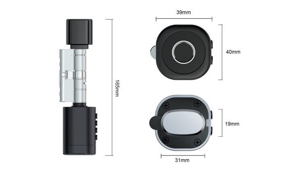 Електронний циліндр PES Cylinder Silver - 602640