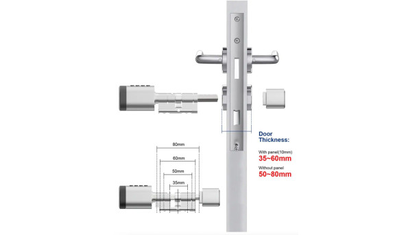 Електронний циліндр PES Cylinder Silver - 602640