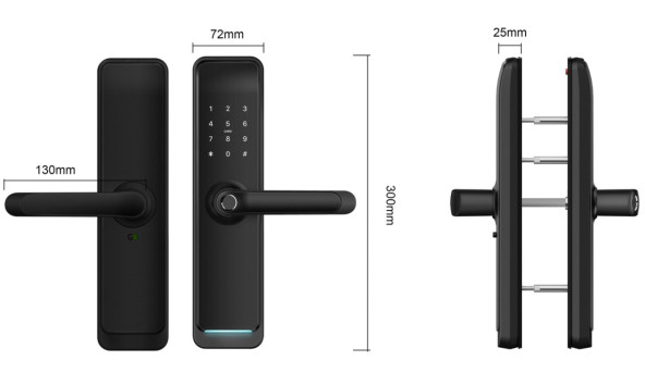 Біометричний смарт замок для дверей PES Husky Wi-Fi Black - 602652