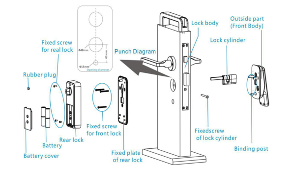Smart lock PES David нержавіюча сталь - 602675