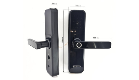 Смарт замок зі сканером відбитків пальців PES 305 чорний - 602691