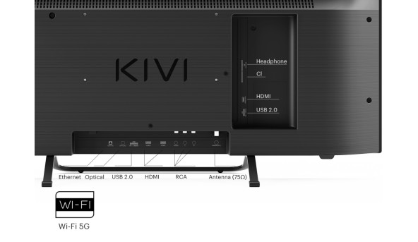 TV 32 Kivi 32F760QB FHD/DLED/T2/Android 11/2 x 8W/HDMI/Wi-Fi/VESA 200x100 M4/Black