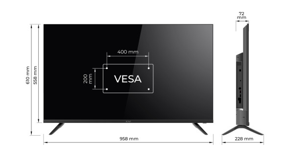 TV 43 Kivi 43U730QB UHD/Android/T2/Black