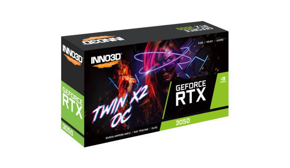 GeForce RTX3050 Inno3D Twin X2 OC V2, 8GB GDDR6 128bit PCI-E 4.0
