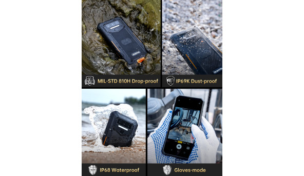 Смартфон Oukitel WP23 6.5“ HD+ /4GB/64GB/ MTK 6765 / 10600mAh / 13+5Мп / IP69K/ NFC / Orange