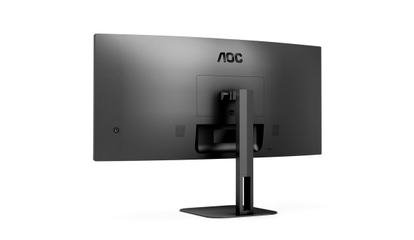 TFT 34" AOC CU34V5C/BK, WQHD, VA, 100Гц, 1 мс, вигнутий, HDMI, DP, USB-C, USB-hub, колонки, чорний - 603231