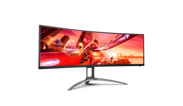 TFT 49" AOC AG493UCX2, VA, 5120x1440, 165Гц, вигн., HDMIx3, DP, USB-C, USB-hub, HAS, кол, чорний - 603393