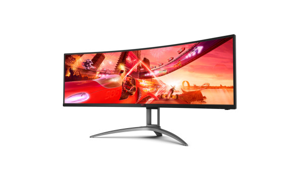 TFT 49" AOC AG493UCX2, VA, 5120x1440, 165Гц, вигн., HDMIx3, DP, USB-C, USB-hub, HAS, кол, чорний - 603393