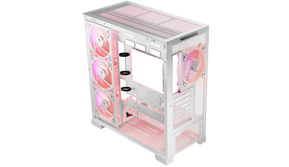 Корпус Modecom VOLCANO SPACE APEX ARGB 4x140mm fans MIDI USB 3.0x2+TYPE-C WHITE без БЖ ATX - 603442