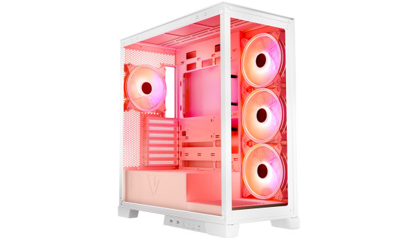 Корпус Modecom VOLCANO SPACE APEX ARGB 4x140mm fans MIDI USB 3.0x2+TYPE-C WHITE без БЖ ATX - 603442