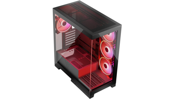 Корпус Modecom VOLCANO SPACE APEX ARGB 4x140mm fans MIDI USB 3.0x2+TYPE-C BLACK без БЖ ATX - 603448