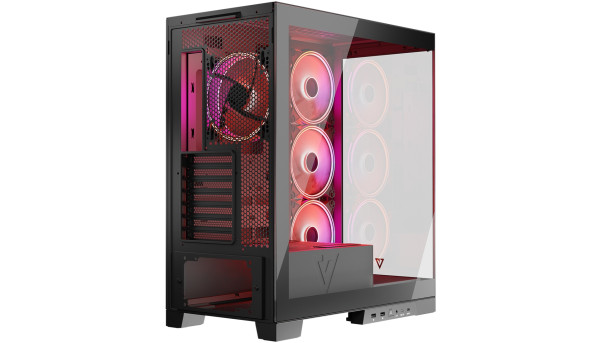 Корпус Modecom VOLCANO SPACE APEX ARGB 4x140mm fans MIDI USB 3.0x2+TYPE-C BLACK без БЖ ATX - 603448