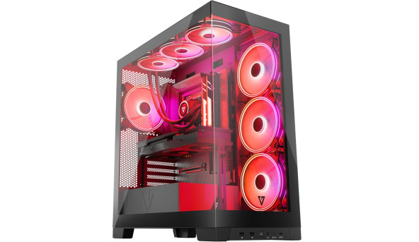 Корпус Modecom VOLCANO SPACE APEX ARGB 4x140mm fans MIDI USB 3.0x2+TYPE-C BLACK без БЖ ATX - 603448