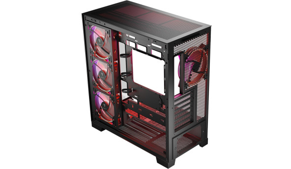 Корпус Modecom VOLCANO SPACE APEX ARGB 4x140mm fans MIDI USB 3.0x2+TYPE-C BLACK без БЖ ATX - 603448