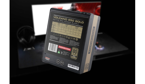БЖ 850W Modecom VOLCANO 850 GOLD, 120mm, MODULAR, 80+ Gold, Retail Box