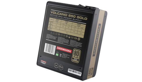 БЖ 850W Modecom VOLCANO 850 GOLD, 120mm, MODULAR, 80+ Gold, Retail Box