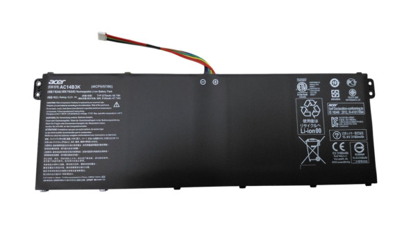 Акумулятор для ноутбука Acer AC14B3K Chromebook CB3-531 15.2 В Black 3270 мАг Orig