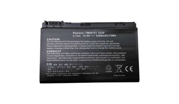 Акумулятор для ноутбука Acer TM00742 Extensa 5210 14.4 В Black 5200 мАг OEM