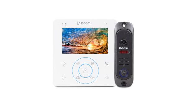 Комплект видеодомофона BCOM BD-480 White Kit: видеодомофон 4" и видеопанель