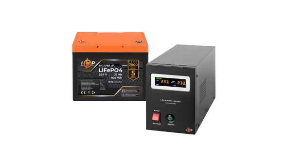 Комплект резервного живлення LogicPower B1500 + літієва (LiFePO4) батарея 820 Wh