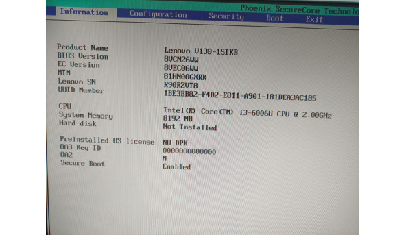 Материнская плата для Lenovo v130-15IKB 448.0DC05.003 Б/У - 604875