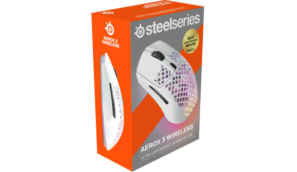 Мишка SteelSeries Aerox 3 Wireless Snow, RGB, 18000dpi., 6кн., біла