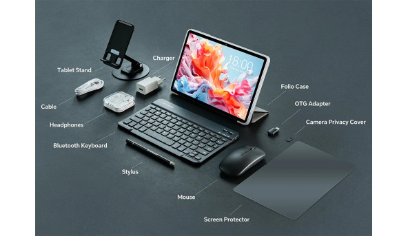 Планшет Teclast P30T (GIFT) 10.1” HD / 4GB / 128GB / A523 / 6000mAh / WIFI / 2+5Mp / metal / Grey - 605136
