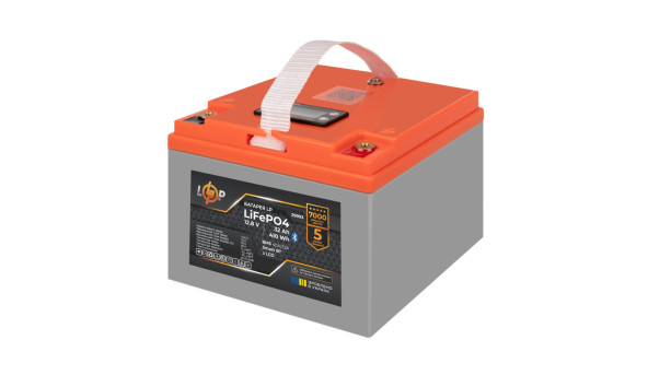Аккумулятор LP LiFePO4 12,8V - 32 Ah (410Wh) (BMS 40А/32A) пластик LCD Smart BT - 606160