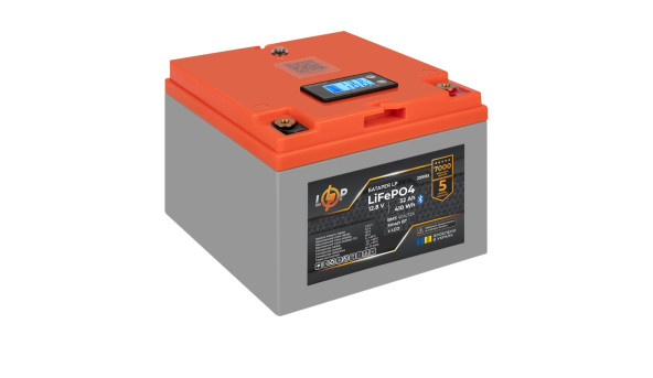 Аккумулятор LP LiFePO4 12,8V - 32 Ah (410Wh) (BMS 40А/32A) пластик LCD Smart BT - 606160