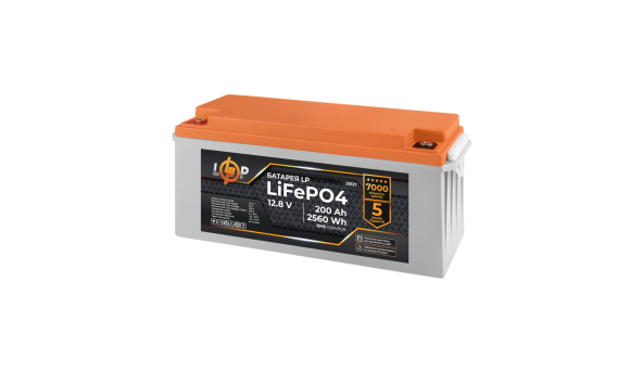 Акумулятор LP LiFePO4 12,8V - 200 Ah (2560Wh) (BMS 100A/50А) пластик для ДБЖ - 606161