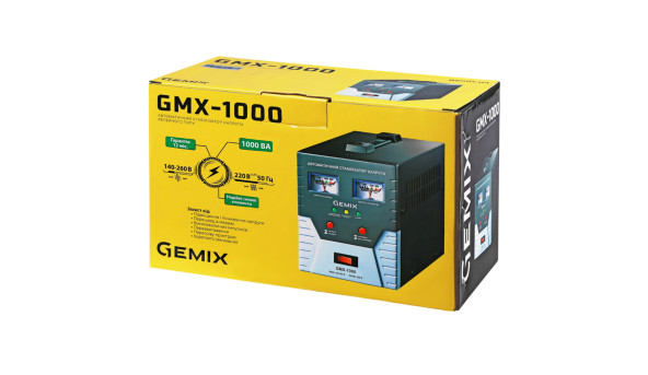 Стабілізатор напруги Gemix GMX-1000, 700Вт, релейний, стрілочний