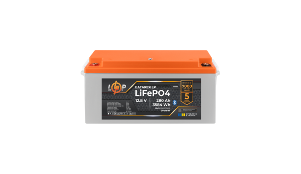 Акумулятор LP LiFePO4 12,8V - 280 Ah (3584Wh) (BMS 200A/100А) пластик Smart BT - 610402