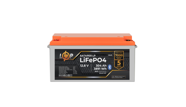Аккумулятор LP LiFePO4 12,8V - 304 Ah (3891Wh) (BMS 200A/200А) пластик Smart BT