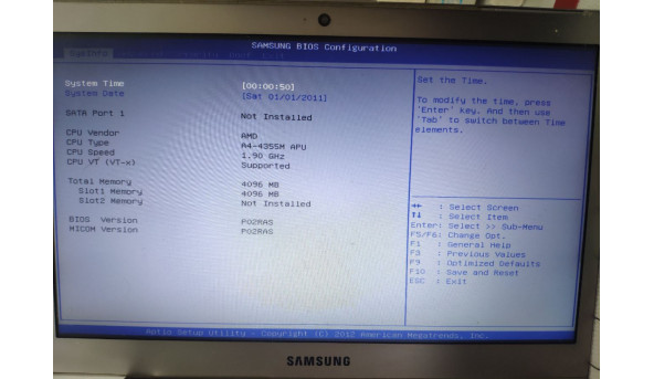 Верхняя часть корпуса матрица крышка рамка шлейф для ноутбука Samsung 535U Б/У - 612227