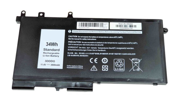 Акумулятор для ноутбука Dell 3DDDG Latitude E5580 11.4 В Black 3000 мАг OEM