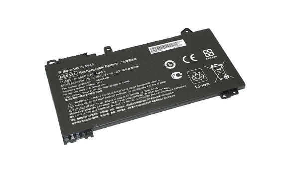 Акумулятор для ноутбука HP RE03 ProBook 430 G6 11.55В Black 3500мАг OEM