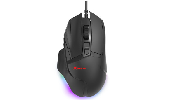 Мишка XTRIKE ME GM-520, ігрова 12800dpi., 9кн., RGB, високий профіль, чорна