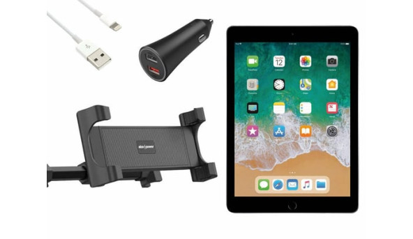 Tablet Apple iPad 6 (2018) Space Grey 128GB, Car Charger, Tablet Holder (Car Bundle)