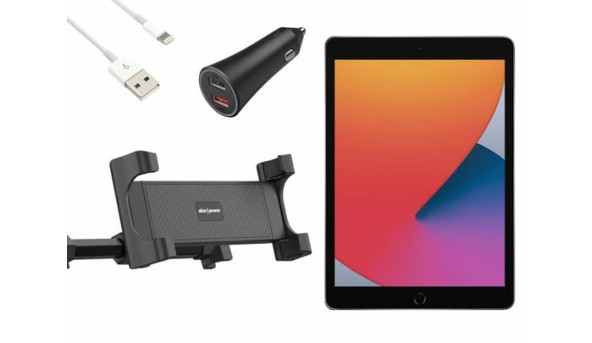 Tablet Apple iPad 7 (2019) Space Grey 128GB, Car Charger, Tablet Holder (Car Bundle)