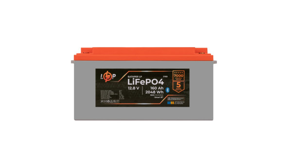 Акумулятор LP LiFePO4 12,8V - 160 Ah (2048Wh) (BMS 100A/80А) пластик Smart BT - 621153