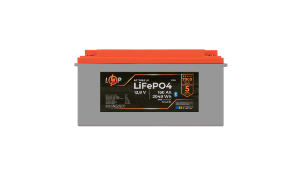 Акумулятор LP LiFePO4 12,8V - 160 Ah (2048Wh) (BMS 100A/80А) пластик Smart BT - 621153