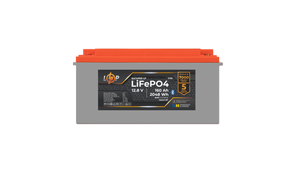 Акумулятор LP LiFePO4 12,8V - 160 Ah (2048Wh) (BMS 100A/80А) пластик Smart BT - 621153