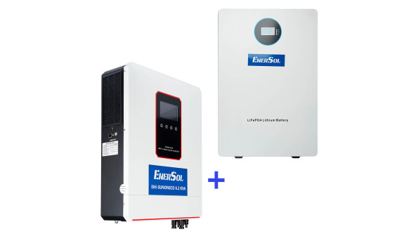 Гібридний інвертор EnerSol EHI-SUNONECO6.2KW+EB-SK-51.2V200Ah - 621360