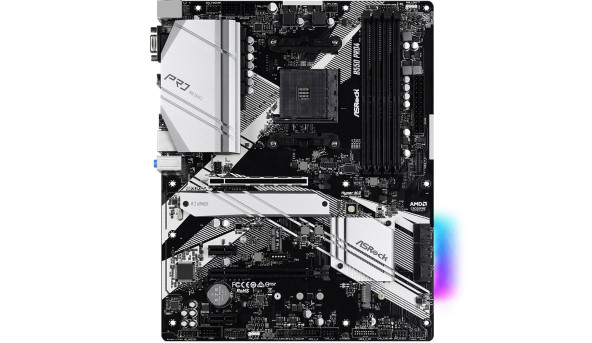 ASRock B550 Pro4 (AM4/B550, 4*DDR4, 2xPCIex16, HDMI/VGA, 6xSATA, 3xM.2, GLan, 7.1ch, ATX)