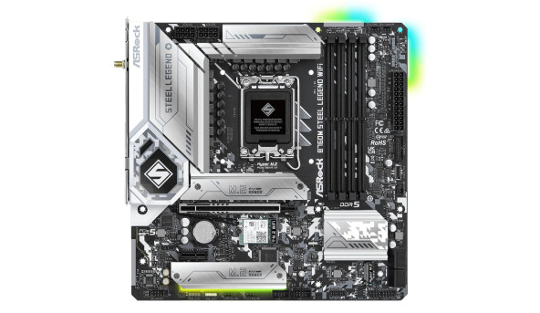 ASRock B760M STEEL LEGEND WIFI (1700/B760, 4*DDR5, 1xPCIex16, 4xSATAІІІ, 3xM.2, 2.5GLan, 7.1ch, mATX