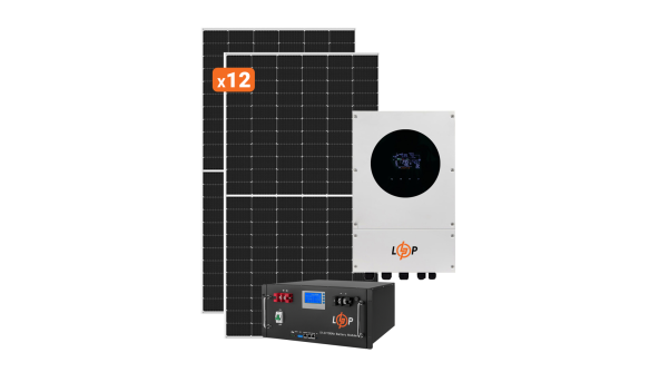 Сонячна електростанція (СЕС) Преміум 6kW АКБ 5.1kWh LiFePO4 100 Ah - 623720