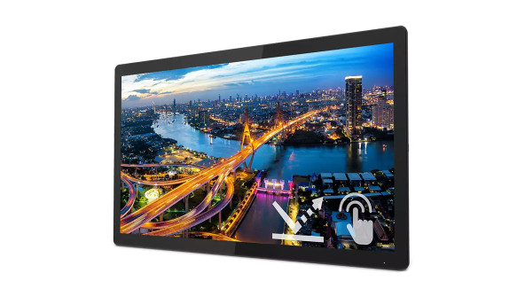 TFT 21.5" Philips 222B1TFL, IPS, 75Гц, сенсорний, VGA, HDMI, DP, USB-hub, HAS, чорний - 623768