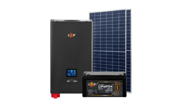 Комплект СЭС 2.5kW АКБ 2.560kWh (литий) 100 Ah Премиум